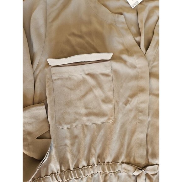 Maurices Dress Women 4X Olive Green Elastic Waist 3/4 Sleeve Pockets Office - Picture 11 of 15